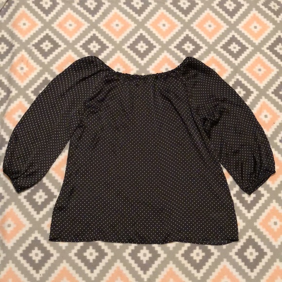 Ann Taylor NWT Black w/White Polka Dots Blouse XL - Picture 10 of 12